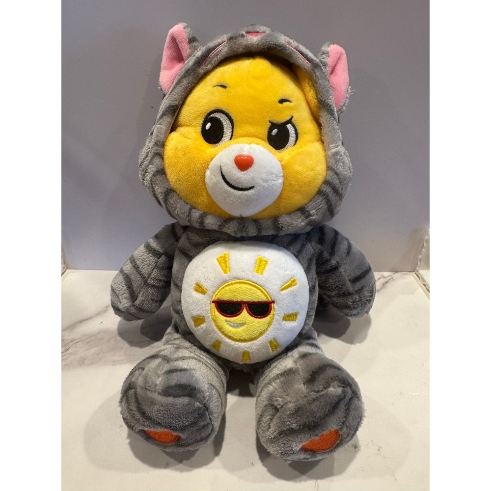 Care Bears 12" Funshine Bear Gray Kitty Cat Friends Collector Yellow Plush 2021